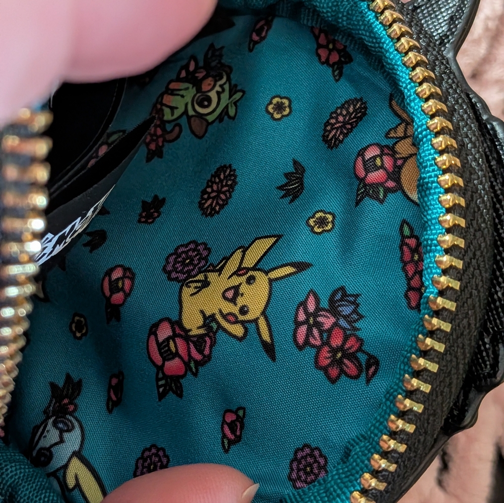 Loungefly Pokemon Pikachu Floral Coin Purse Purple - Picture 10 of 13